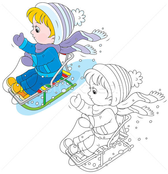 sleighing,dashing 增加至灯箱 商业照片 / 插图 #4169485child sleighing 由