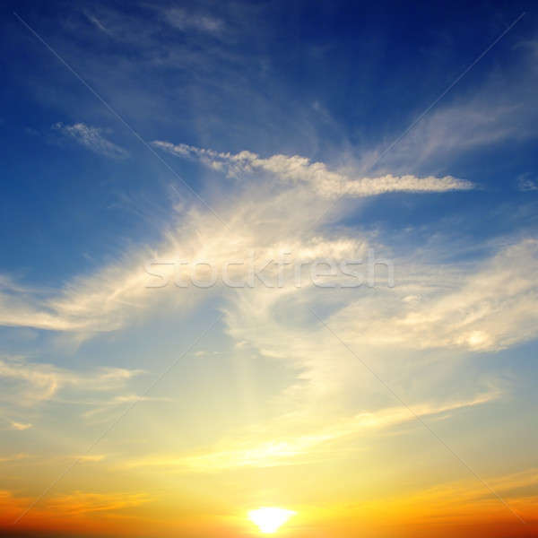 商业照片: 美丽 · 日出 · 多云 · 天空 ·云· 太阳