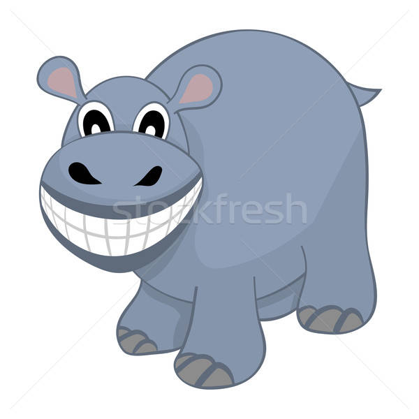 漫画 · 河马 · 宽 · 微笑 / funny cartoon character hippo