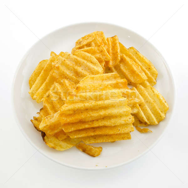 potato crisps on white background stock photo 08 art9858