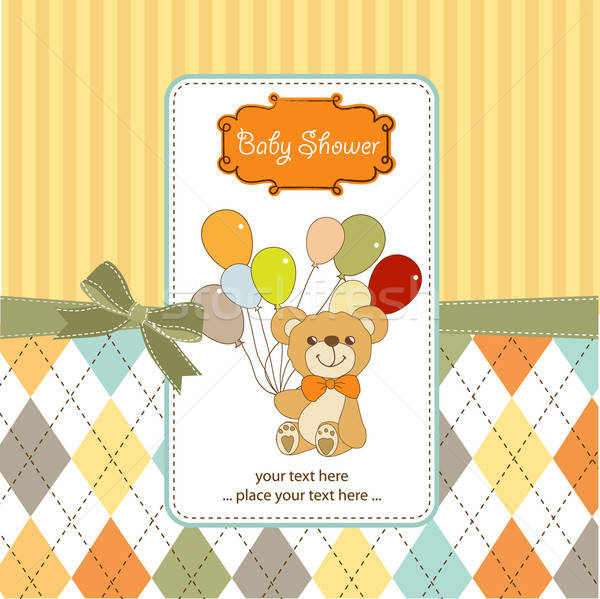 可爱 · 泰迪熊 · 生日 / baby shower card with cute teddy bear