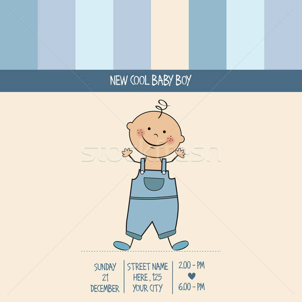 矢量图: 婴儿    男孩    淋浴    卡    向量    eps10 / baby boy