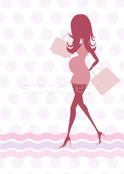 商业照片 / 矢量图: 婴儿 · 公告 ·卡· 美丽 · 孕妇 · 女子