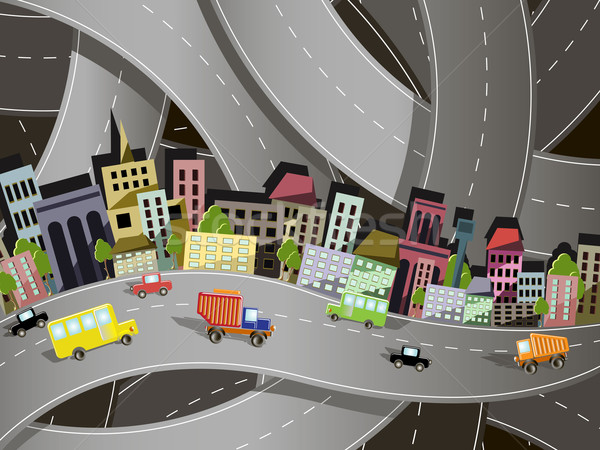 城市 抽象 插图 道路 汽车 商业照片 brux