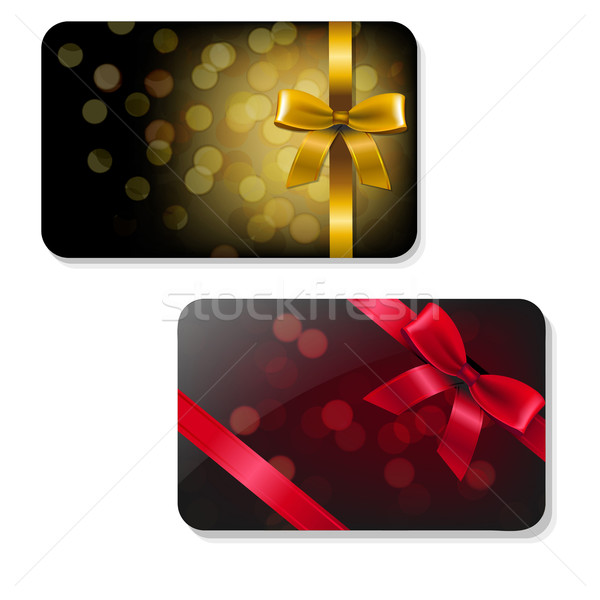 / 矢量图: 颜色 · 礼品卡 · 集 · 梯度 · 纸 / color gift card