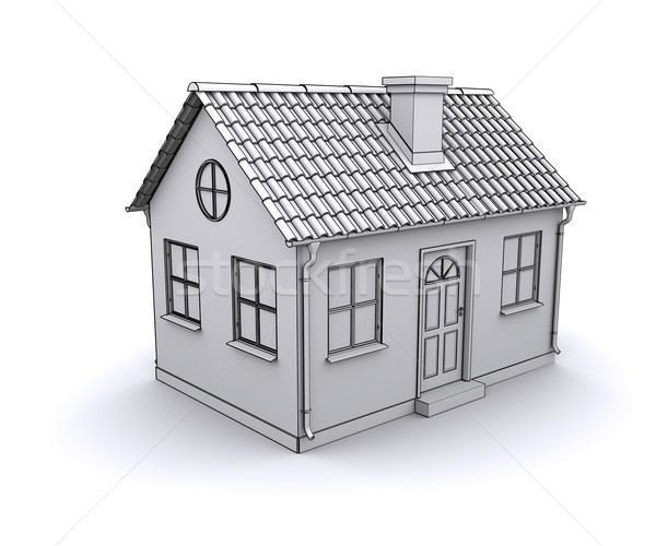 帧 房子 3d 模型 白 城市 frame house 3d model of