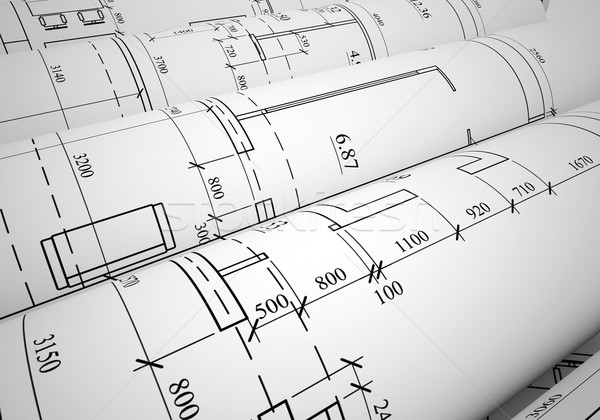 商业照片: 建筑的 · 图纸 · 办公桌 · 建筑师 · 房子