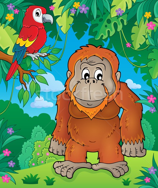 商业照片: 猩猩 · 图像 · 森林 · 艺术 ·叶· 猴子