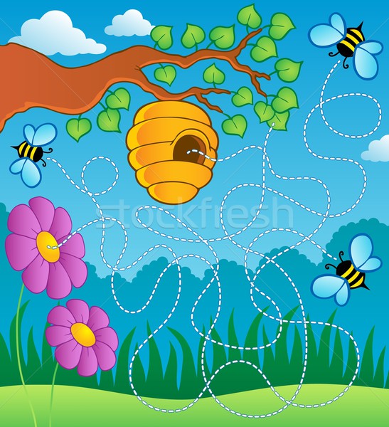 商业照片: 蜜蜂 · 迷宫 ·花· 春天 · 艺术 · 夏天