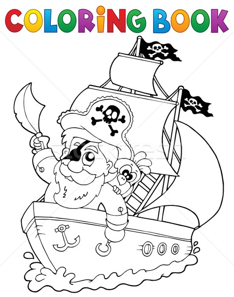 商业照片: 图画书 ·船· 海盗 ·水·书· 男子