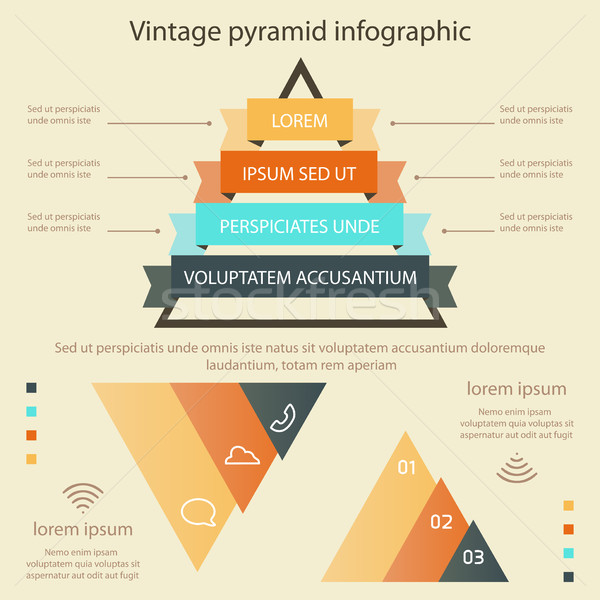 商业照片: 业务 · 金字塔 · 信息图表 · 复古 · 颜色 · 向量
