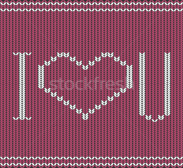 模式 · 质地 · 抽象 / vector knitted background with "i love