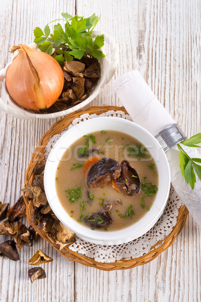 商业照片 蘑菇·汤 食品 绿色 冬天·盘