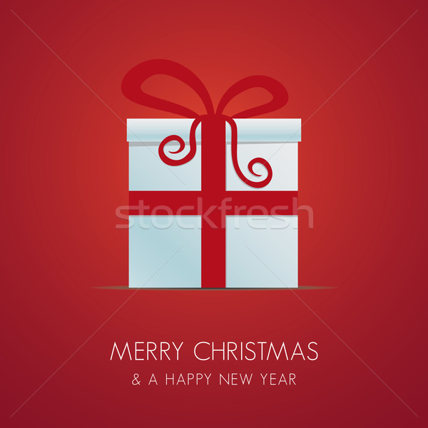 christmas gift box with red ribbon stock photo dariusl