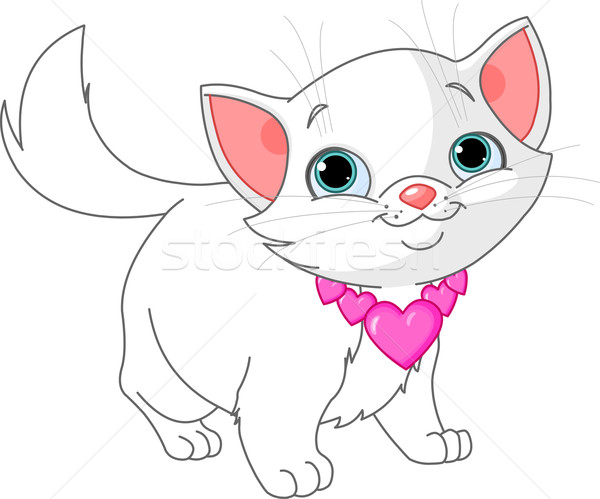 Белая кошечка нарисованная Белая кошечка нарисованная
