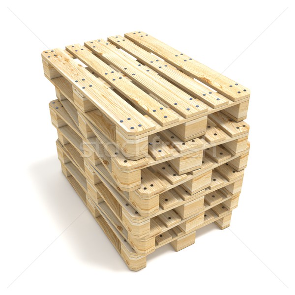 stock photo: wooden euro pallets. 3d