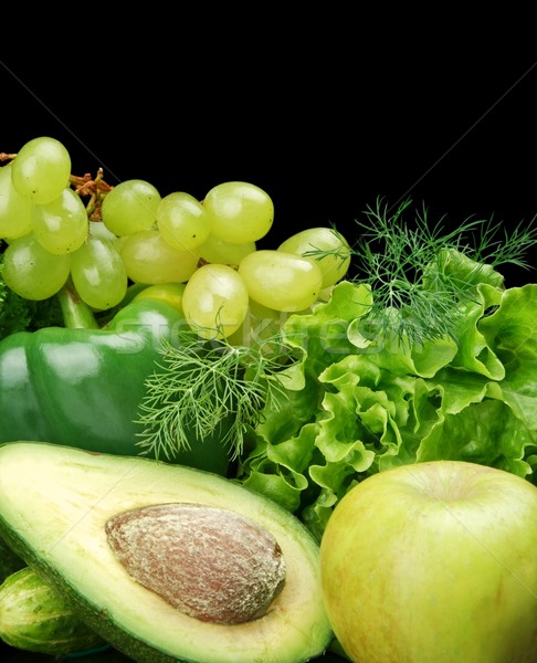 采集 / collection of green vegetables and fruits-lettuce,bell