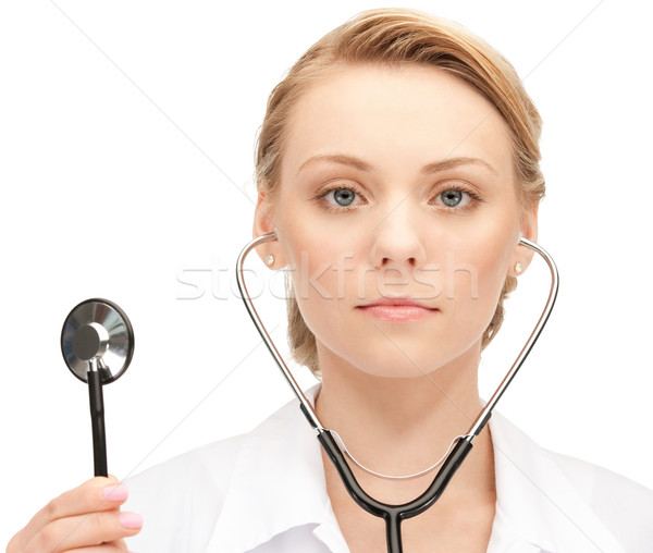 商业照片: 医生 · 听筒 · 图片 · 女子 · 女孩