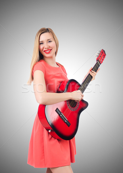 商业照片:女· 吉他手 · 梯度 · 女子 · 音乐 · 舞会 / female