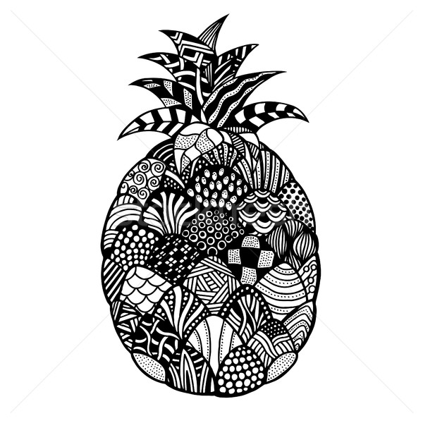 商业照片: 菠萝 · 手工绘制 · 植物 · 异国情调 · 水果 ·线