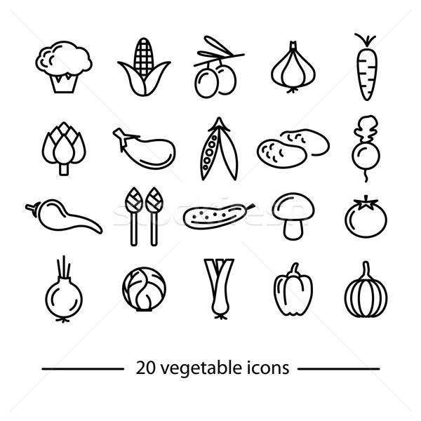增加至灯箱 商业照片 / 插图 #6766803vegetable line icons 由