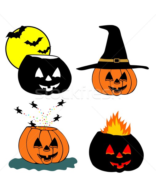 头 月亮 黑色 节日 different halloween pumpkin head