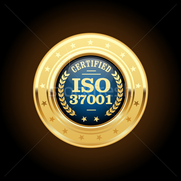 stock photo: iso 37001 - anti-bribery management systems medal