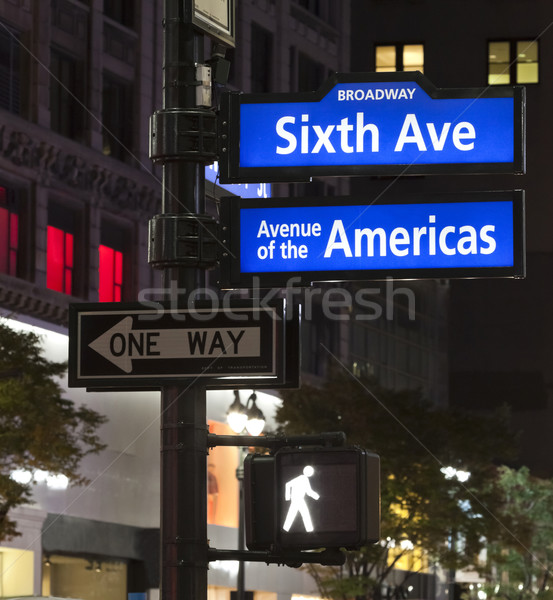 new york city, corner of the broadway and west 33th street sign