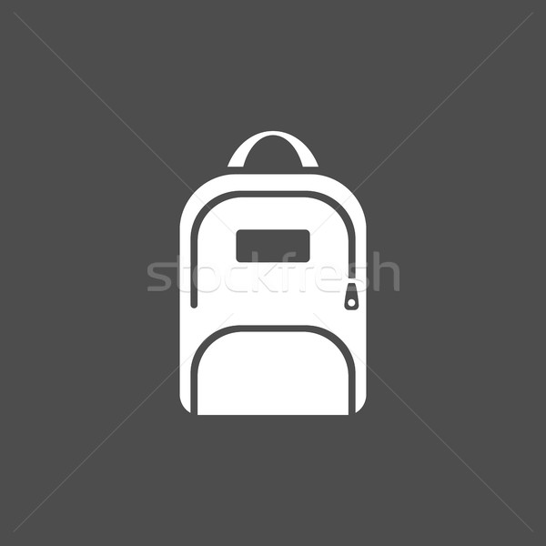 白· 背包 · 图标 · 黑暗 · 学生 · 艺术 / white backpack icon