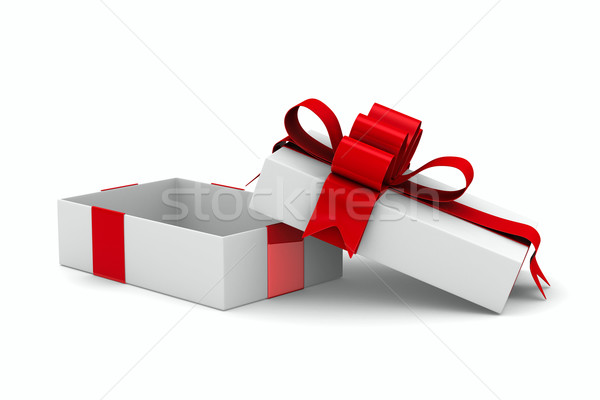 stock photo: white gift box. isolated 3d image