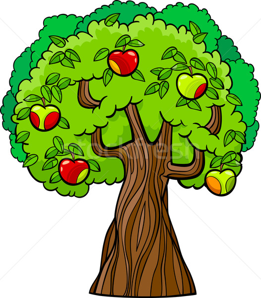 苹果树 漫画 插图 多汁 苹果 树 商业照片 izakowski