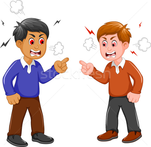 商业照片: 愤怒 · 两名男子 · 漫画 ·手· 街头