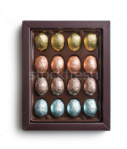 鸡蛋    框    春天    鸡蛋    背景 / the chocolate eggs in