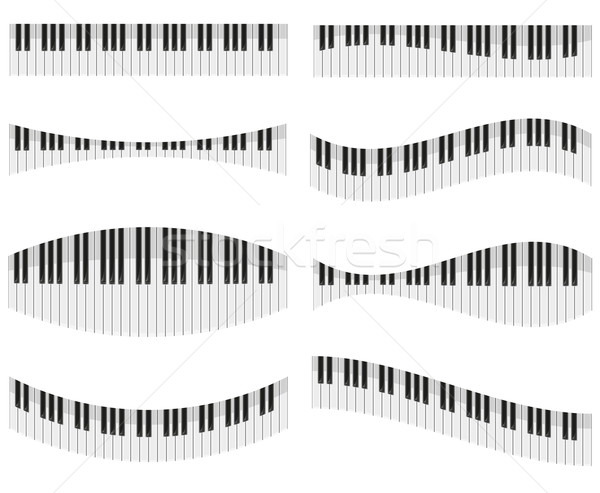商业照片: 钢琴键 · 不同 · 设计 · 孤立 ·白· 音乐
