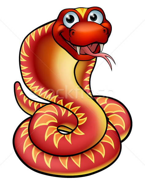 商业照片: 漫画 · 眼镜蛇 ·蛇· 字符 · 友好 · 红色