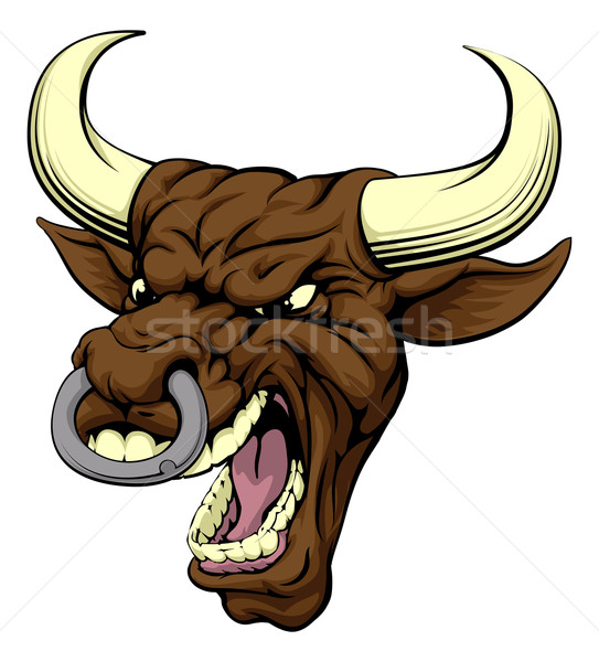 商业照片: 公牛 · 体育 · 吉祥物 ·画· 愤怒 ·看