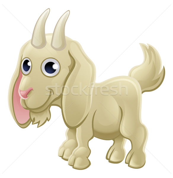 矢量图: 漫画    可爱    山羊    字符    书 / cartoon cute goat