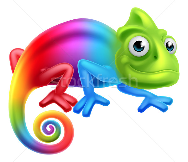 商业照片: 漫画 · 彩虹 · 变色龙 · 可爱 ·缋· 蜥蜴