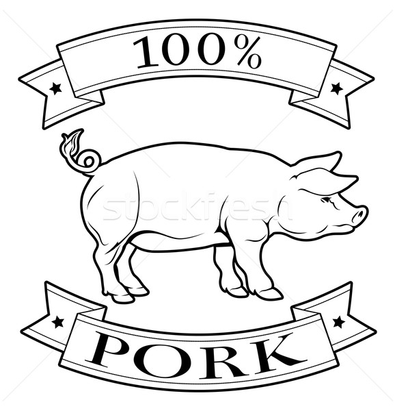 商业照片: 猪肉 · 100 · 百分之 · 标签 ·猪· 阅读