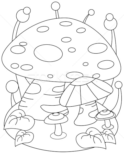 增加至灯箱 商业照片 / 插图 #595009line art giant mushroom 由