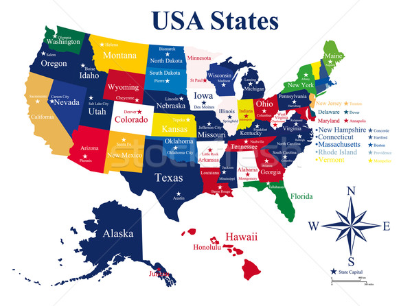商业照片: 美国 · 地图 · 首都 · 计算机 · 背景 · 颜色