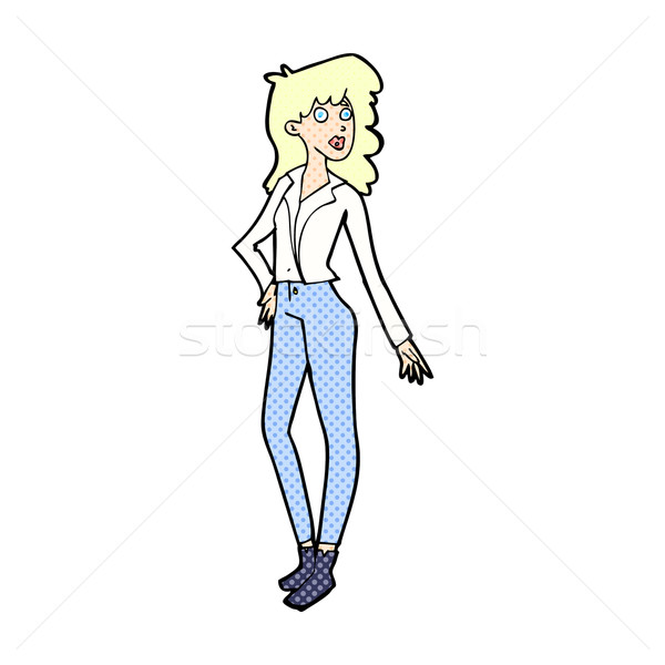 comic cartoon pretty woman stock photo 08 lineartestpilot