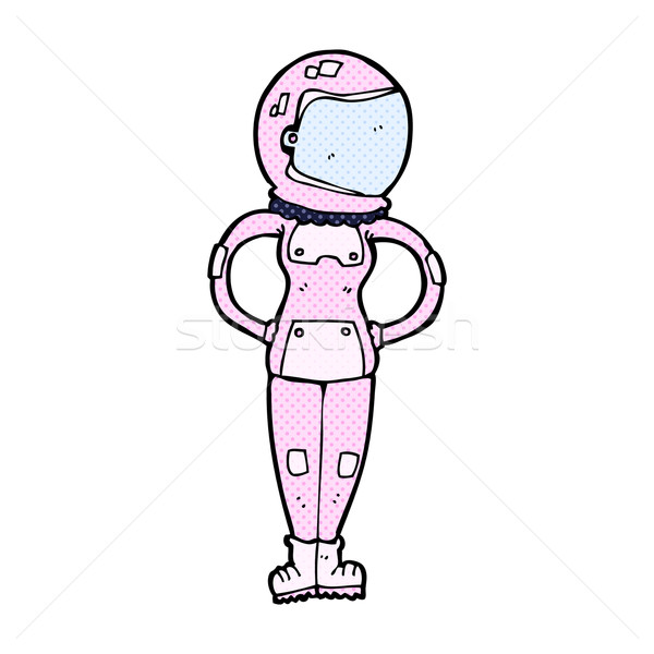 商业照片: 滑稽 · 漫画 ·女· 宇航员 · 复古