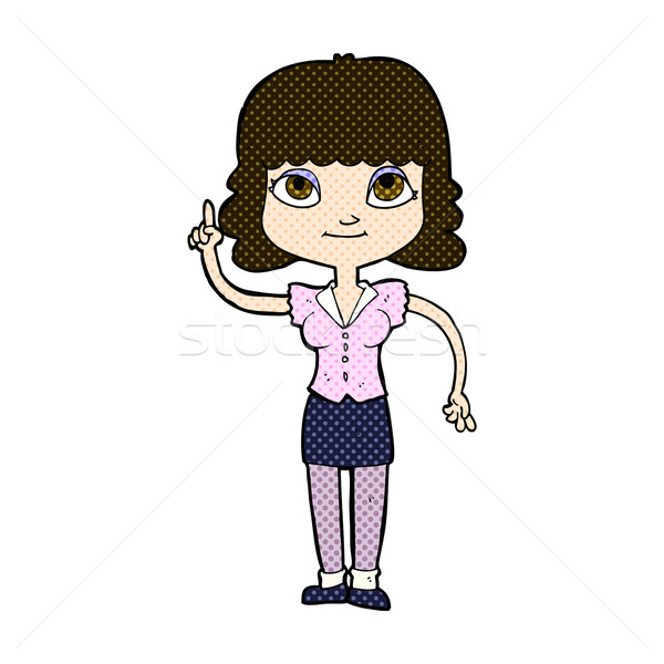 comic cartoon woman with idea stock photo 08 lineartestpilot