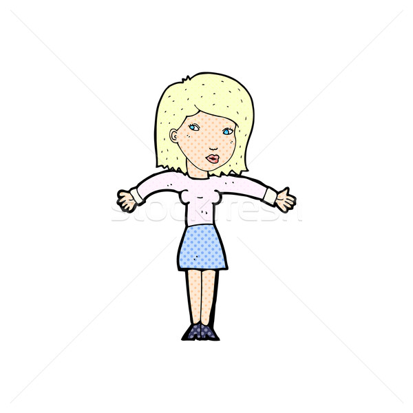 comic cartoon woman shrugging shoulders stock photo 08 linear