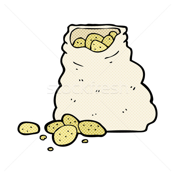 漫画    复古 / retro comic book style cartoon sack of potatoes