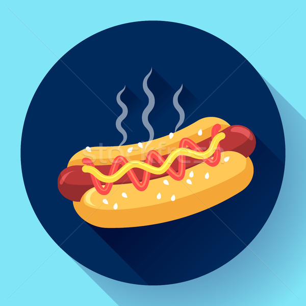 hotdog flat fast food vector illustration