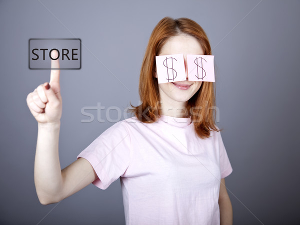 商业照片: 女孩 · 美元 · 符号 · 眼睛 ·钱·手