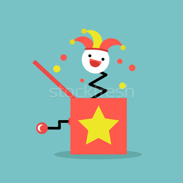 jack in the box toy / flat editable vector illustration, clip ar