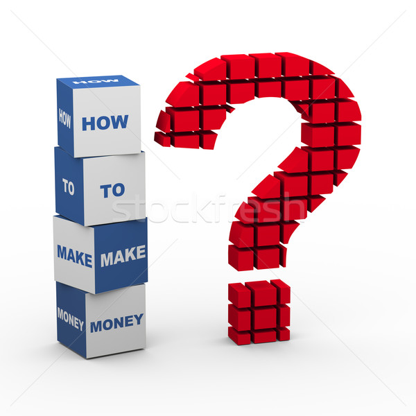 stock photo #51668743d question mark make money by      online